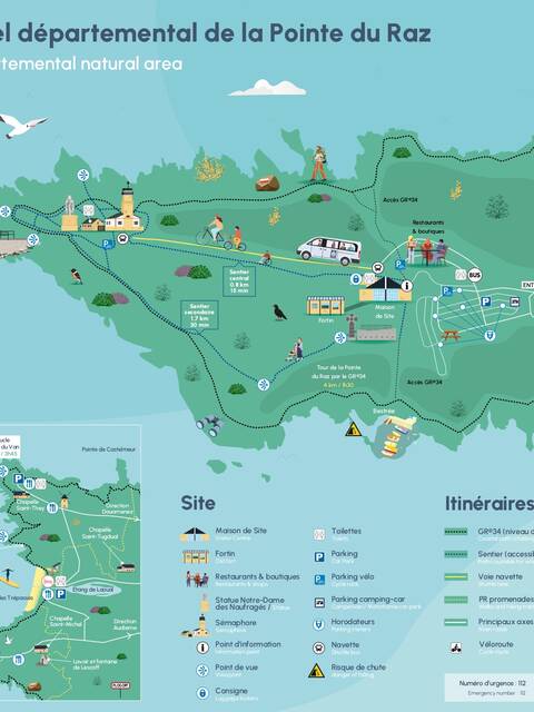 Carte espace naturel departemental de la Pointe du Raz